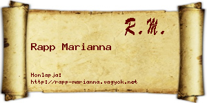 Rapp Marianna névjegykártya